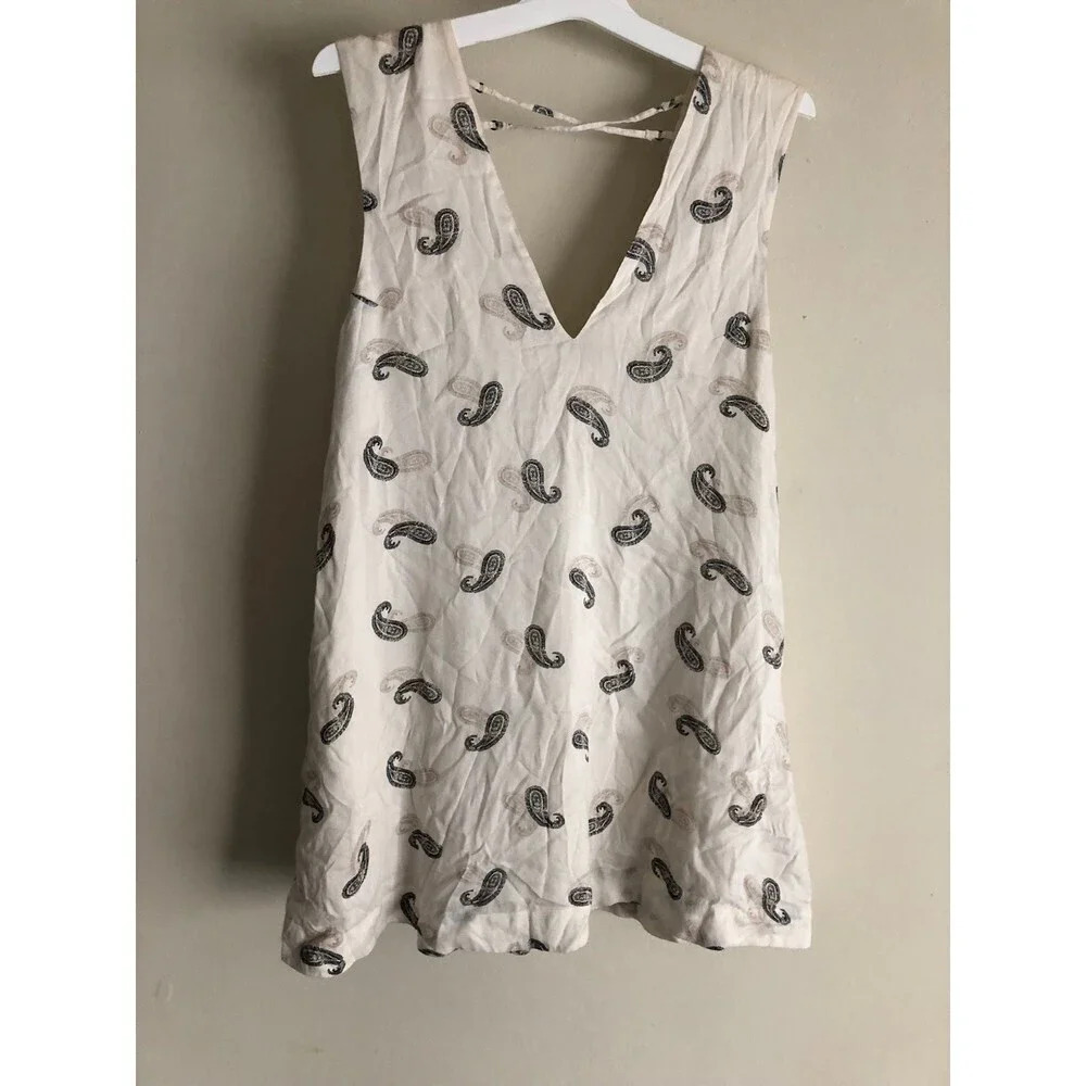 Free People Mini Dress Paisley Boho Small Petite